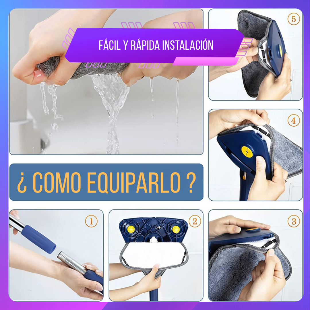 TwistClean™ – Trapeador Autoexpremible Triangular 360°