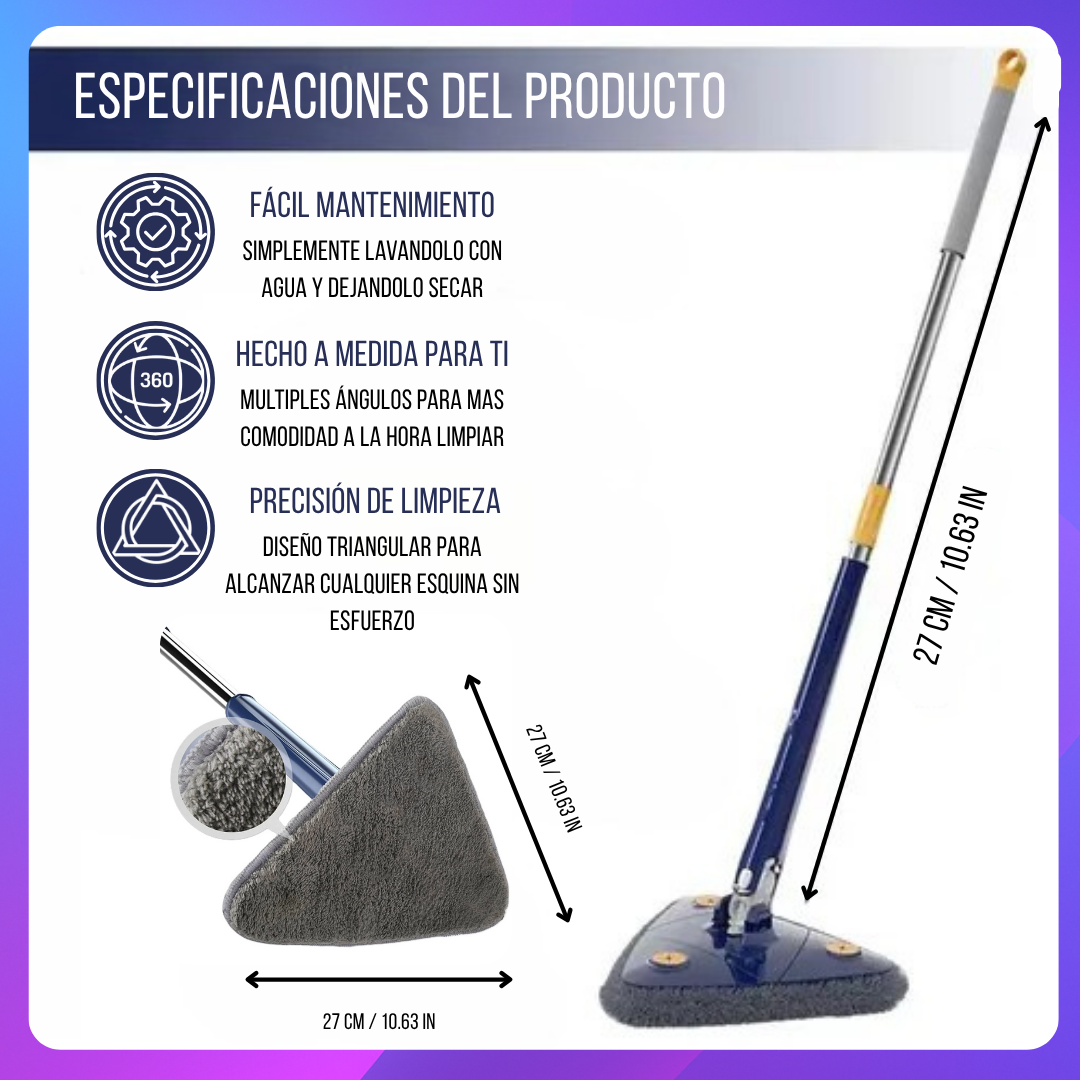 TwistClean™ – Trapeador Autoexpremible Triangular 360°