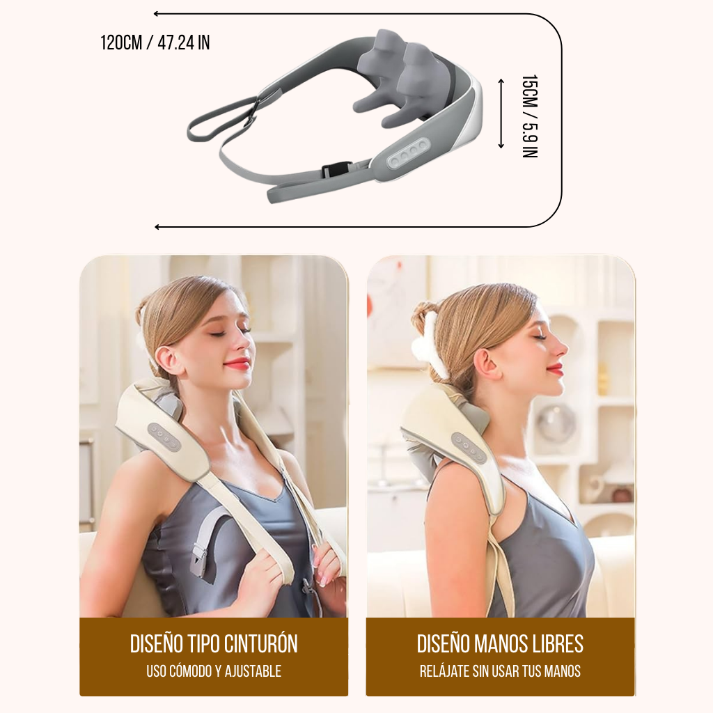 RelaxPro™ - Masajeador de Cuello inalámbrico con calor integrado